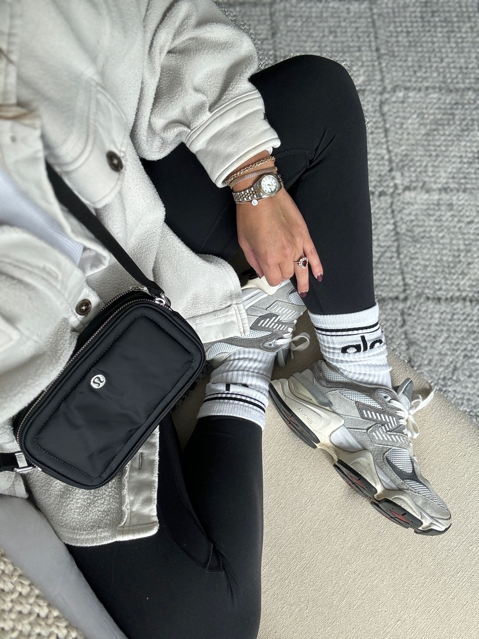 Mom fit part 3 

Aerie tank - small
Ruby jacket -XS 
Align leggings - 4 
Alo socks
New balance 

#LTKGiftGuide #LTKHolidaySale #LTKstyletip