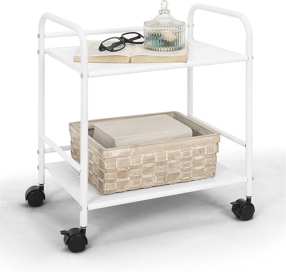 SunnyPoint Minimalist Style Utility Rolling Shelf Cart (WHT) | Amazon (US)