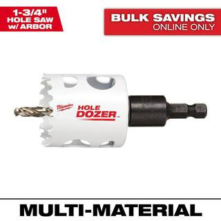 1-3/4 in. Hole Dozer Bi-Metal Hole Saw with 3/8 in. Arbor & Pilot Bit | The Home Depot
