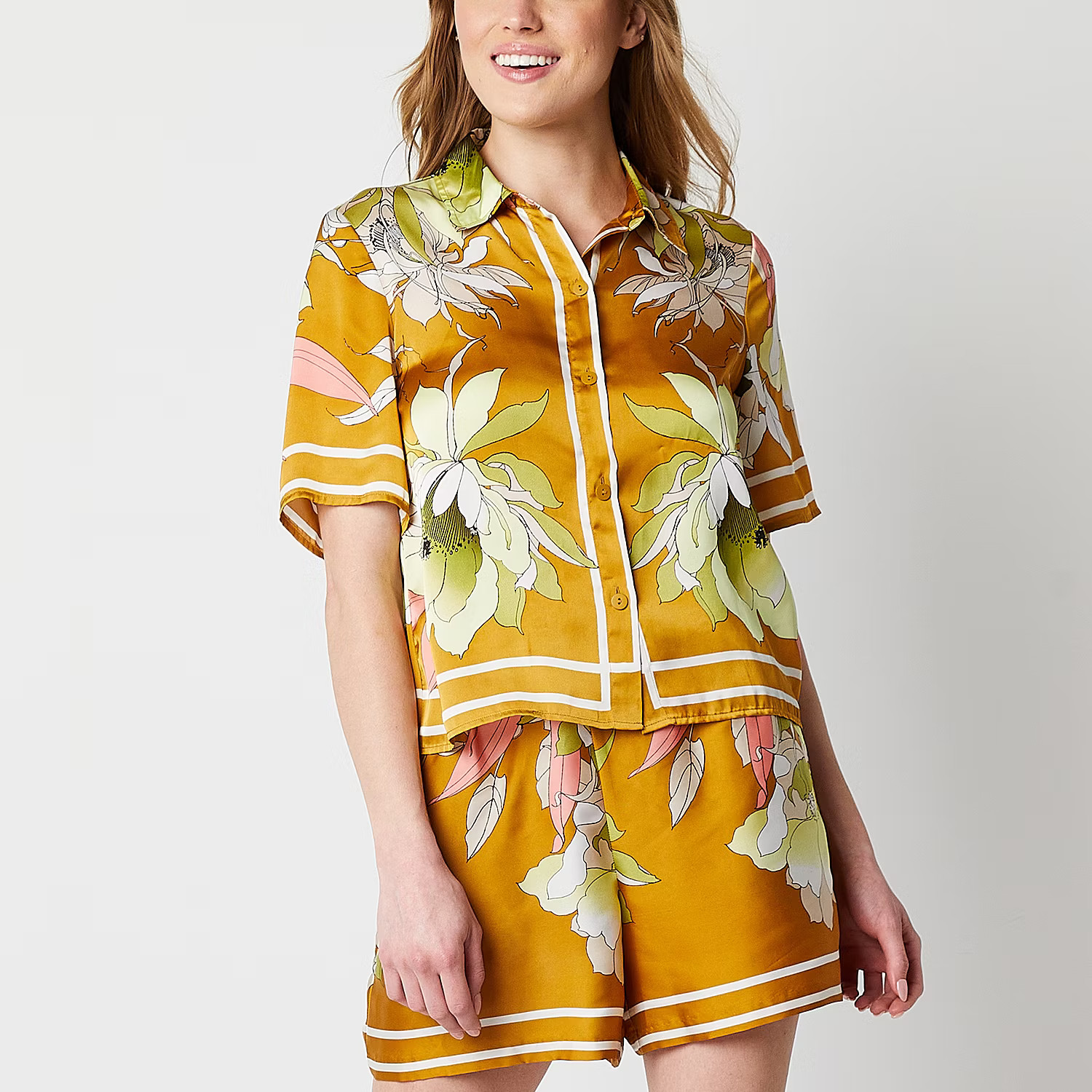 Ryegrass Womens Short Sleeve Camp Shirt | JCPenney