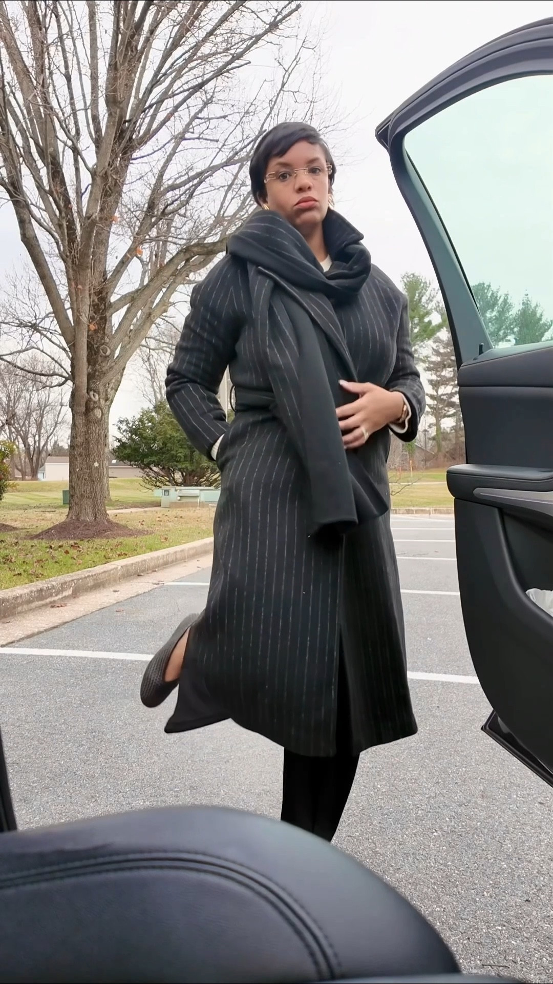 A chic wool coat with matching scarf and belt. Love the pinstripe detail 

#LTKootd #LTKdayinmylife #LTKSeasonal