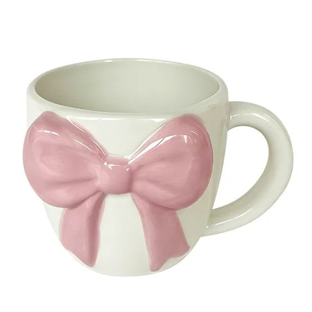 Mother's Day White Dolomite Mug With Pink Bow by Way to Celebrate | Walmart (US)