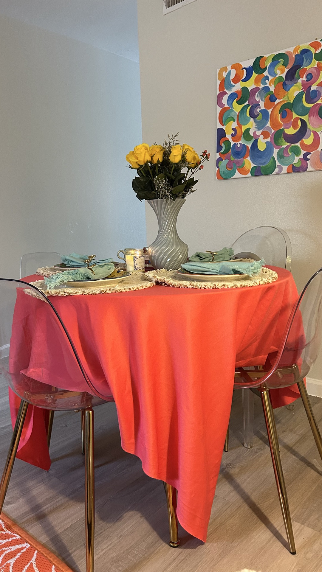 Bring on the color for Fall Decor! Colorful pumpkins, murano glass candle holders, crochet blankets and striped rugs. Fun and eclectic for a cozy Italian flavor of a townhome!

#LTKOver40 #LTKHome #LTKSaleAlert