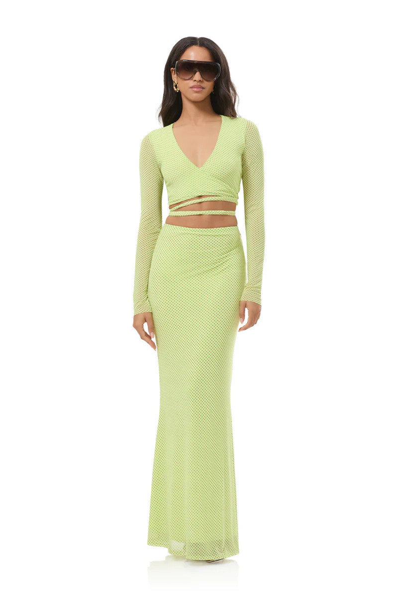 Tegan Skirt - Citrus Pin Dot | ShopAFRM