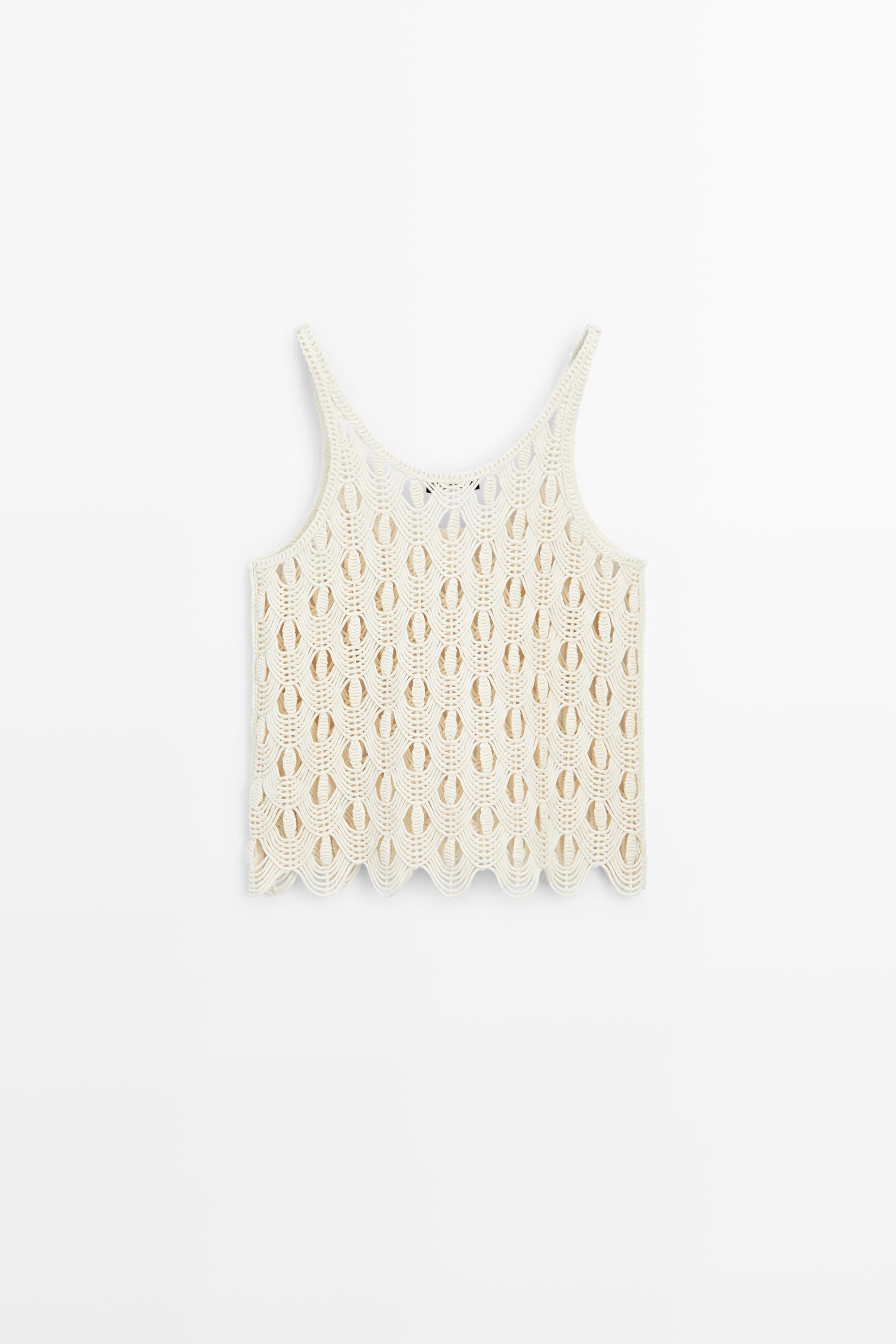 Trägertop mit Häkeldetails | Massimo Dutti DE