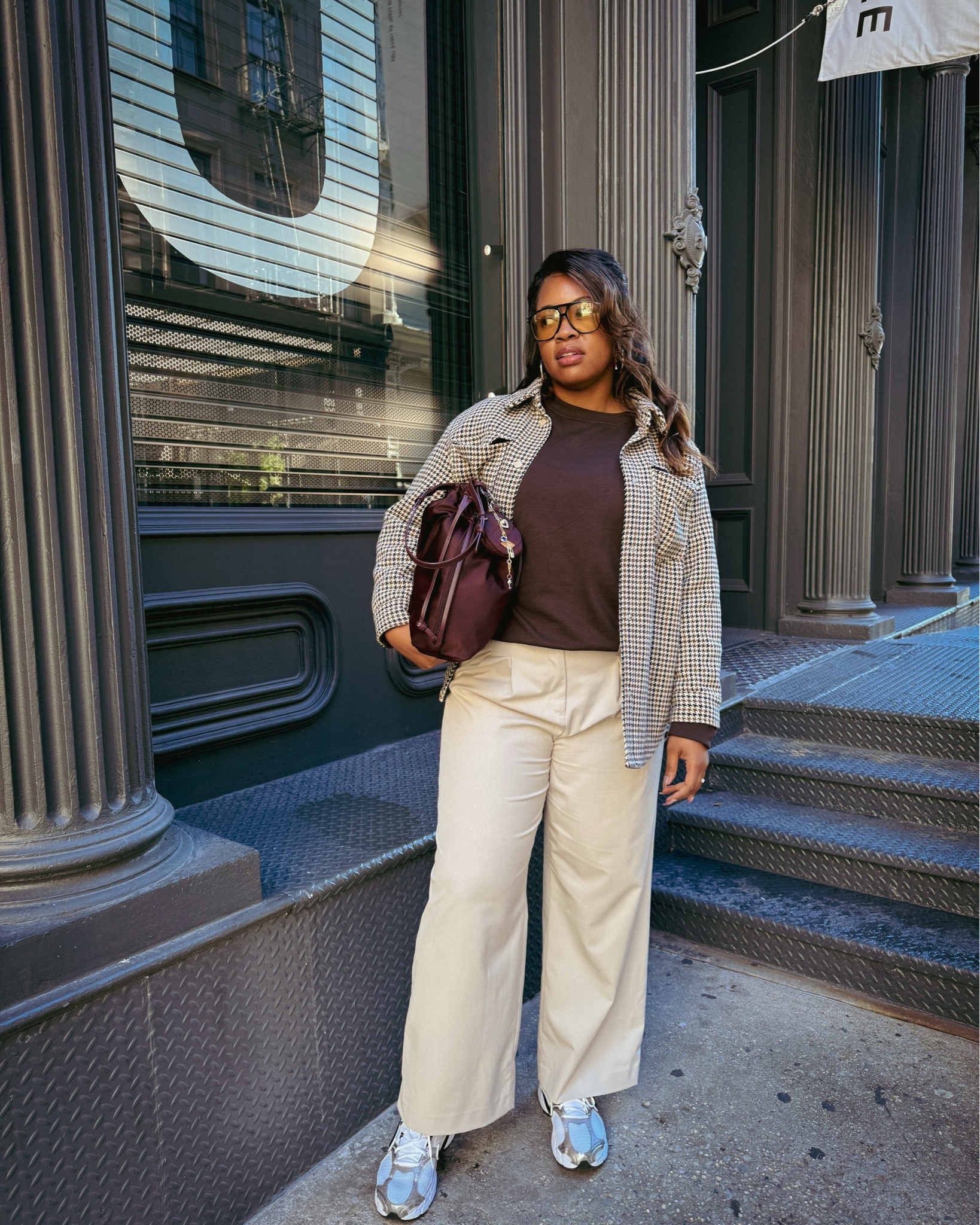 Casual chic OOTD inspo for a day when you are on the go! Size 12 in trousers. XL in the sweatshirt for added coziness! 

#LTKStyleTip #LTKMidsize #LTKSeasonal
