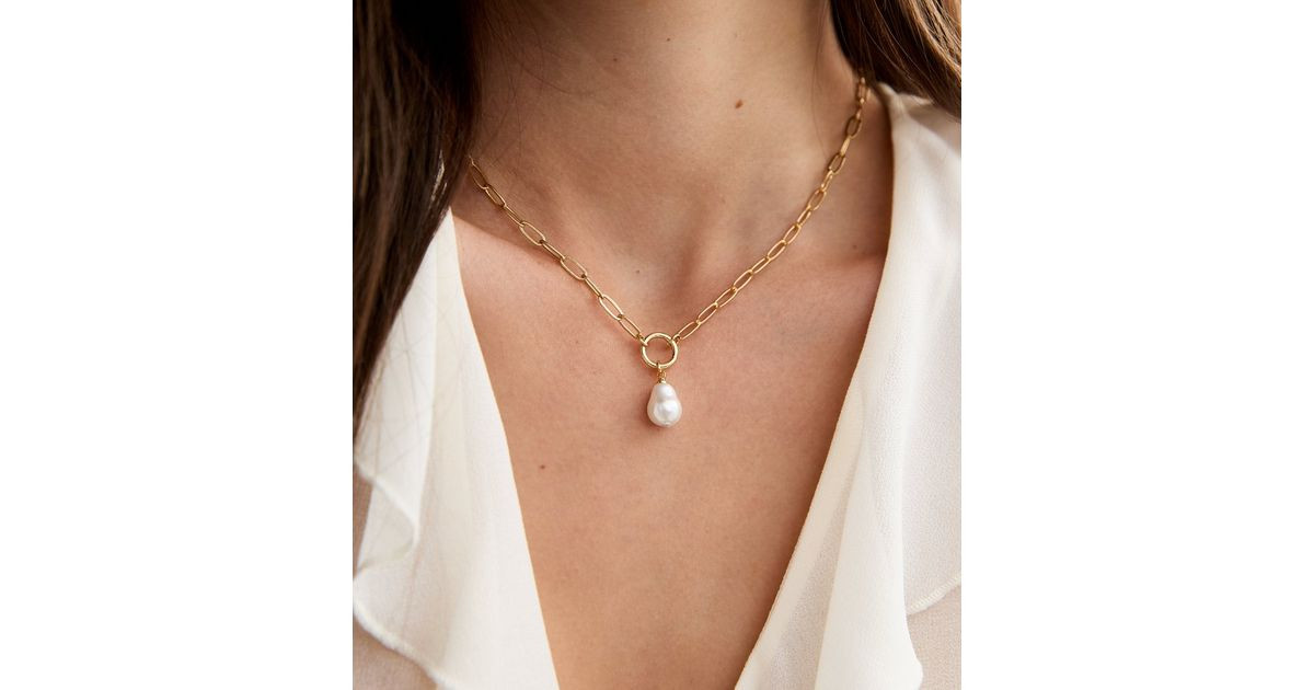 18ct Gold Plated Faux Pearl Pendant Necklace 
						
						Add to Saved Items
						Remove from S... | New Look (UK)