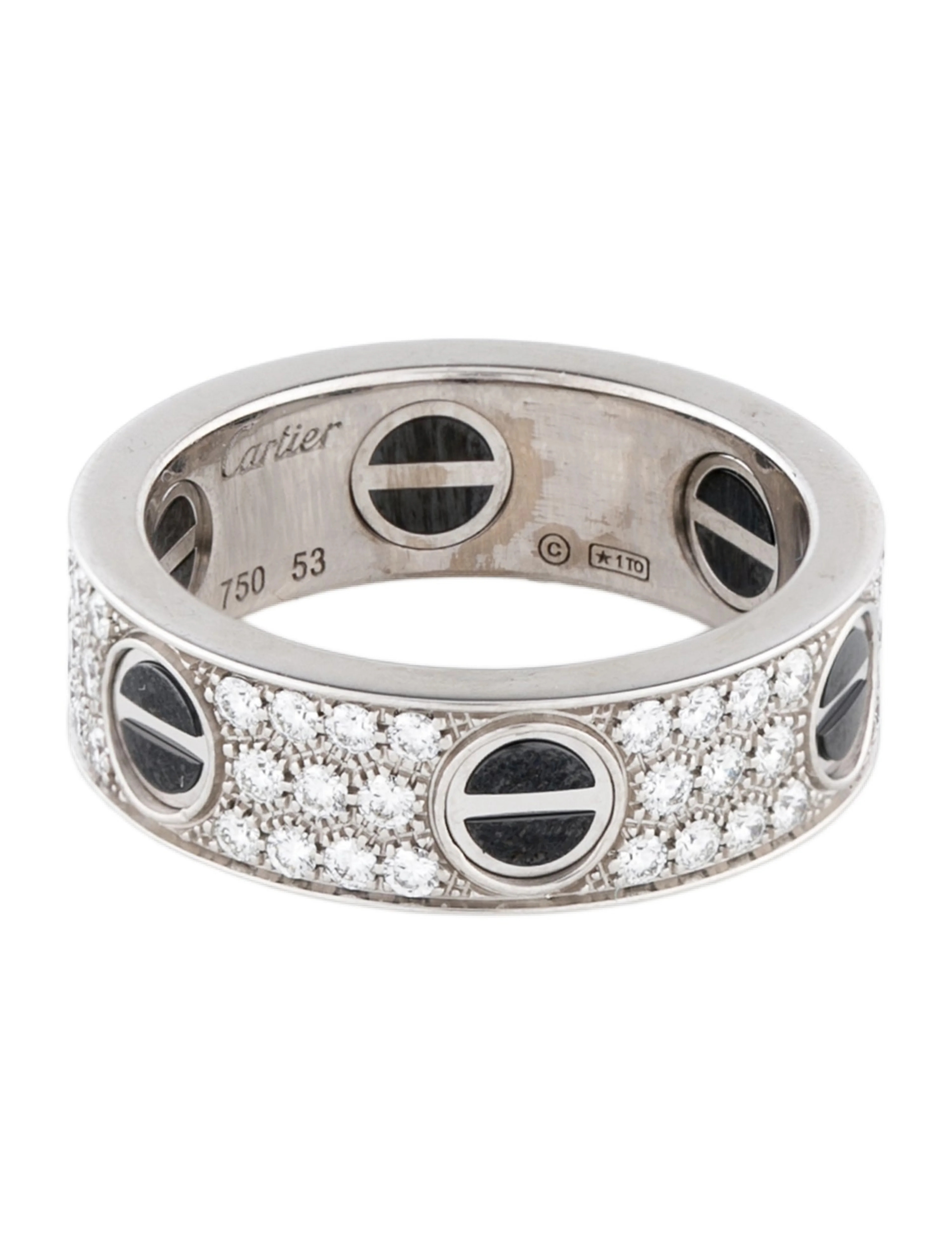 Ceramic LOVE Ring, Classic Model, Pavéd | The RealReal