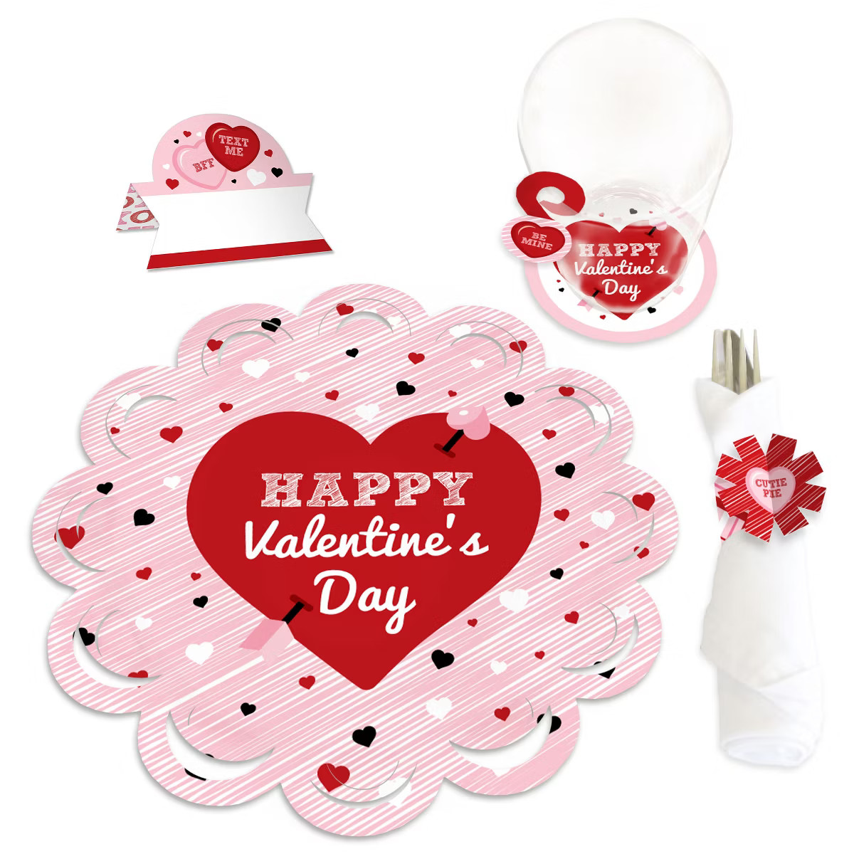 Big Dot of Happiness Conversation Hearts - Valentine’s Day Party Paper Charger and Table Decora... | Target