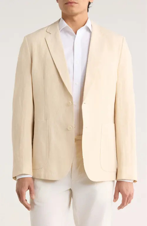 Percival Tailored Fit Solid Linen Blazer in Cream at Nordstrom, Size 36 | Nordstrom