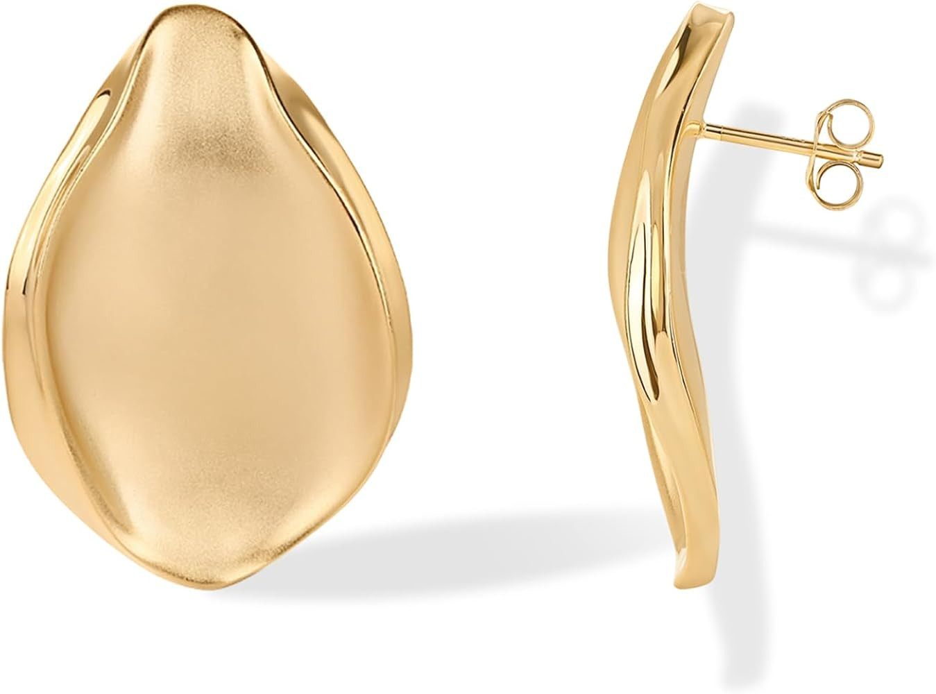 PAVOI 14K Gold Plated Sterling Silver Posts Chunky Vintage Organic Hammered Brushed and Textured ... | Amazon (US)