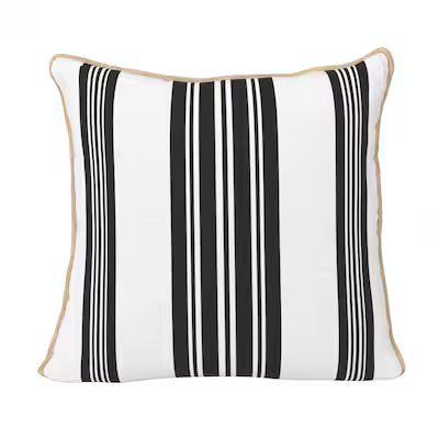 allen + roth  Striped Black Square Throw Pillow | Lowe's