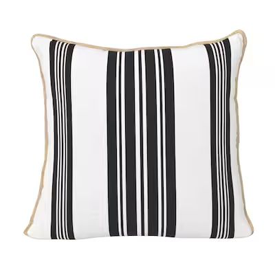 allen + roth Striped Black Square Throw Pillow Lowes.com | Lowe's