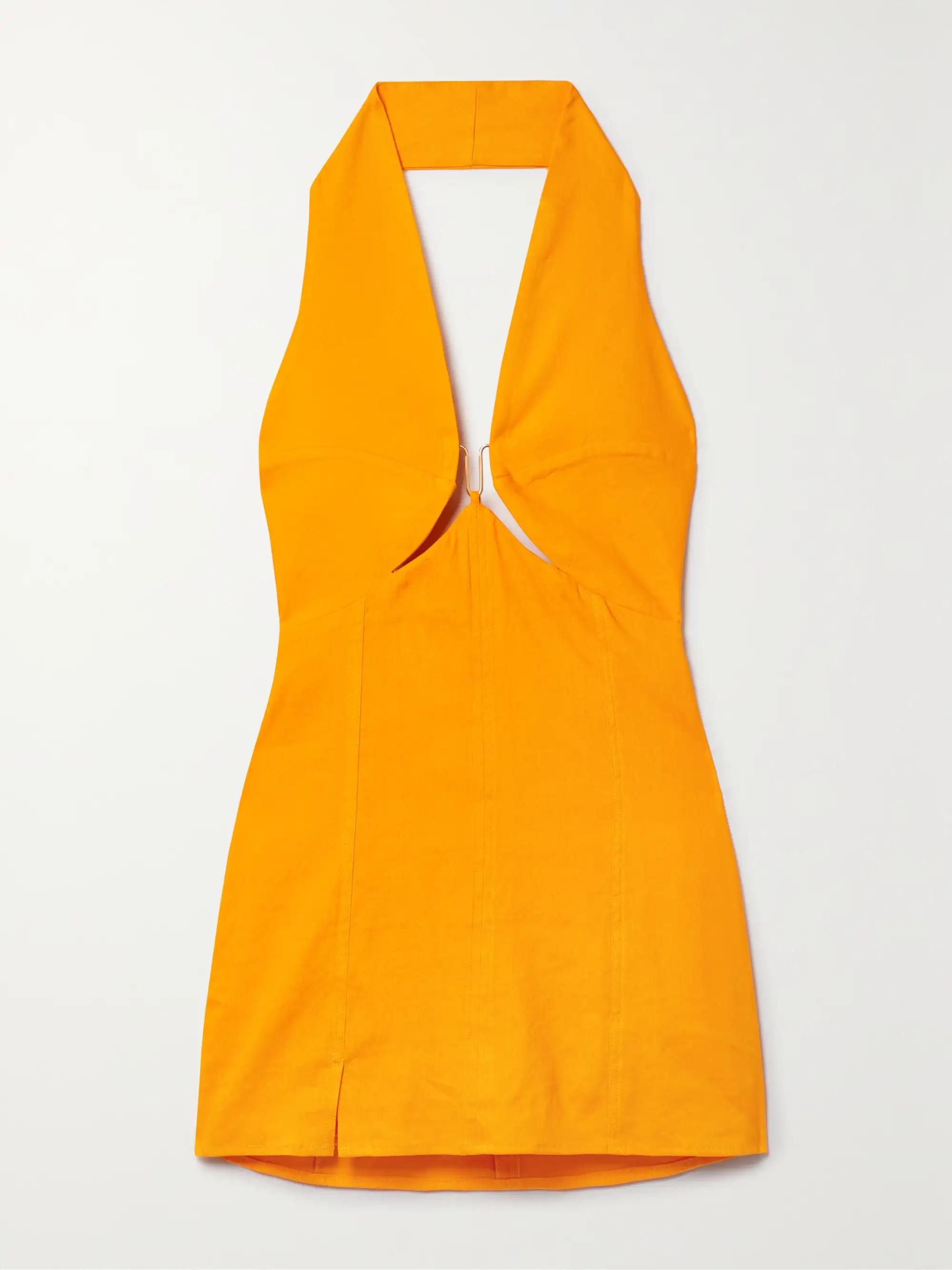 Rumi cutout linen-blend halterneck mini dress | NET-A-PORTER (US)