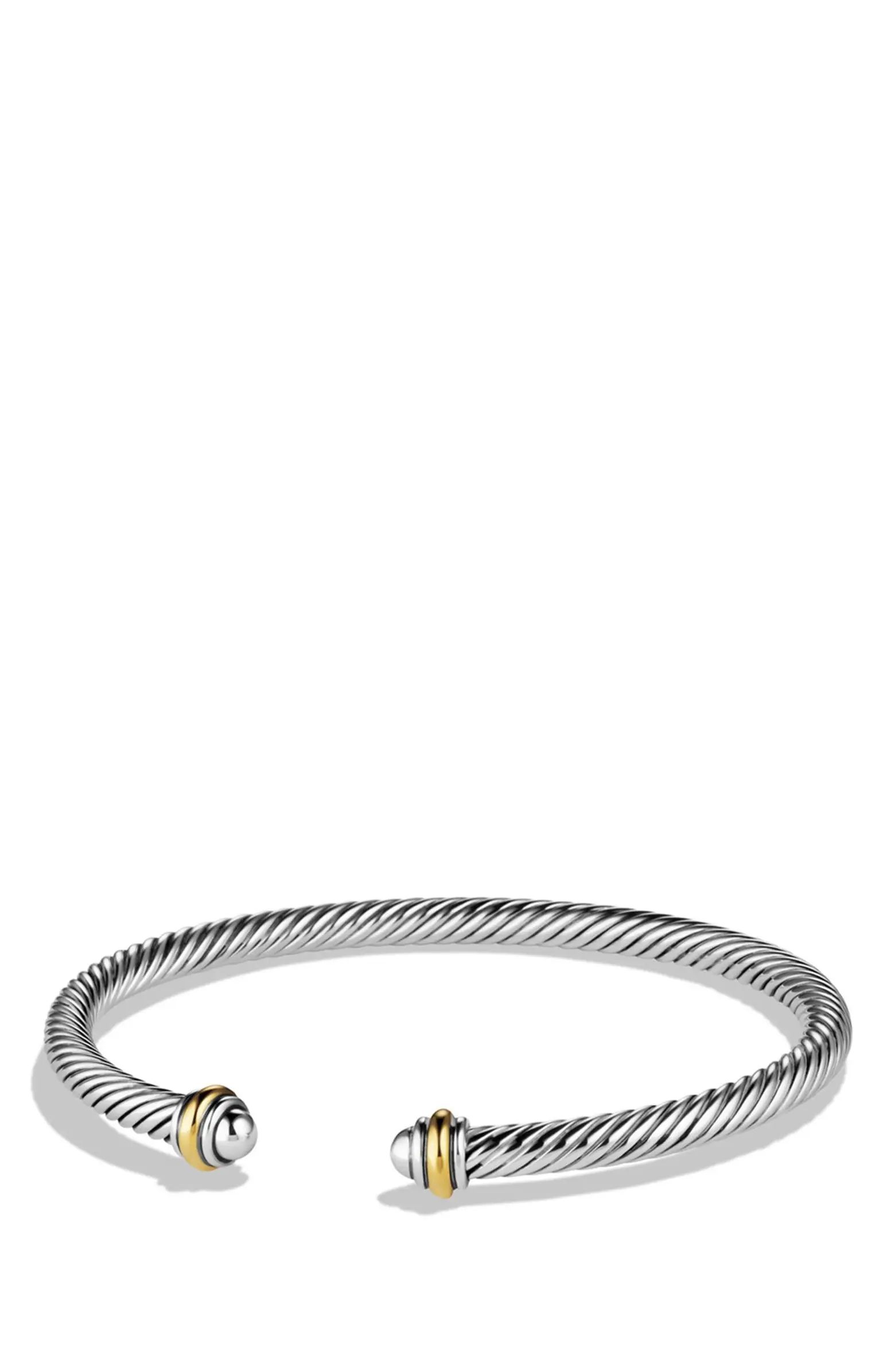 David Yurman Cable Classics Bracelet with 18K Gold, 4mm | Nordstrom | Nordstrom