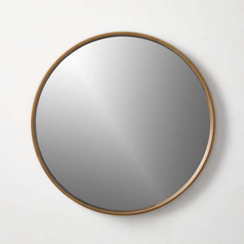 Tesou Brass Cast Aluminium Round Wall Mirror 32" + Reviews | CB2 | CB2