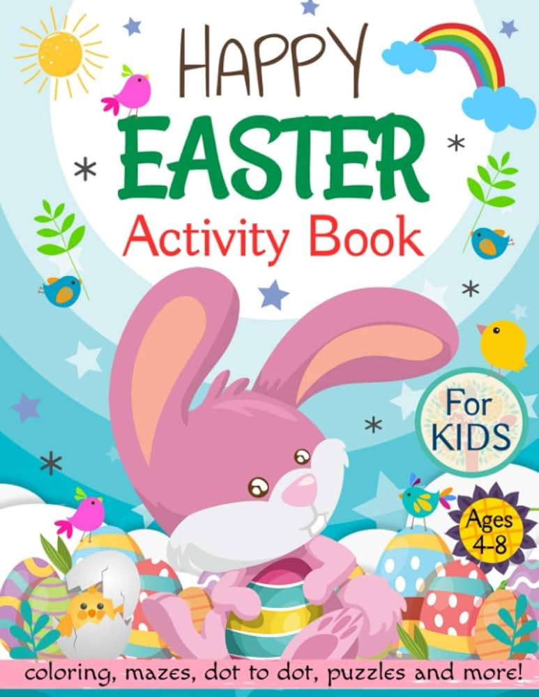 Happy Easter Activity Book for Kids Ages 4-8: Coloring, Mazes, Dot to Dot, Puzzles and More! | Amazon (US)