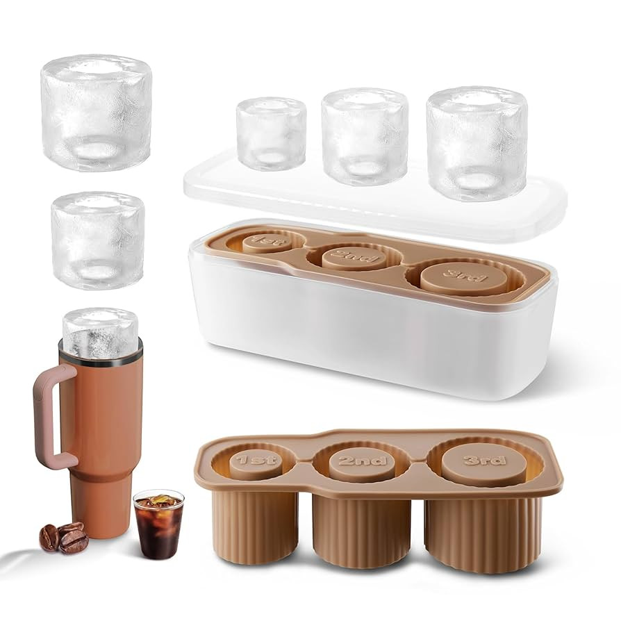 Ice Cube Mold for Stanley Cup, 3 Pcs Silicone Ice Cube Tray with Lid and Bin for 30Oz-40Oz Tumble... | Amazon (US)