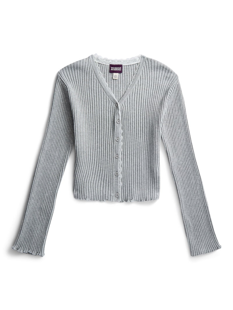 Weekend Academy Girls Lace Trimmed Cardigan, Sizes 4-18 | Walmart (US)