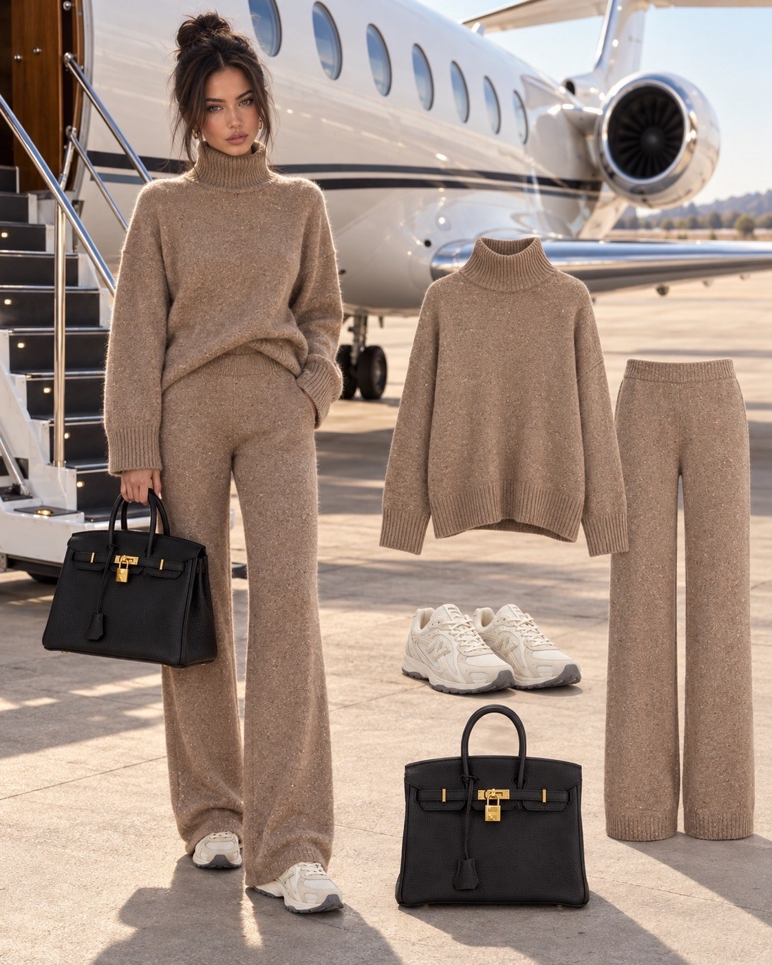 Airport chic outfit, travel outfit