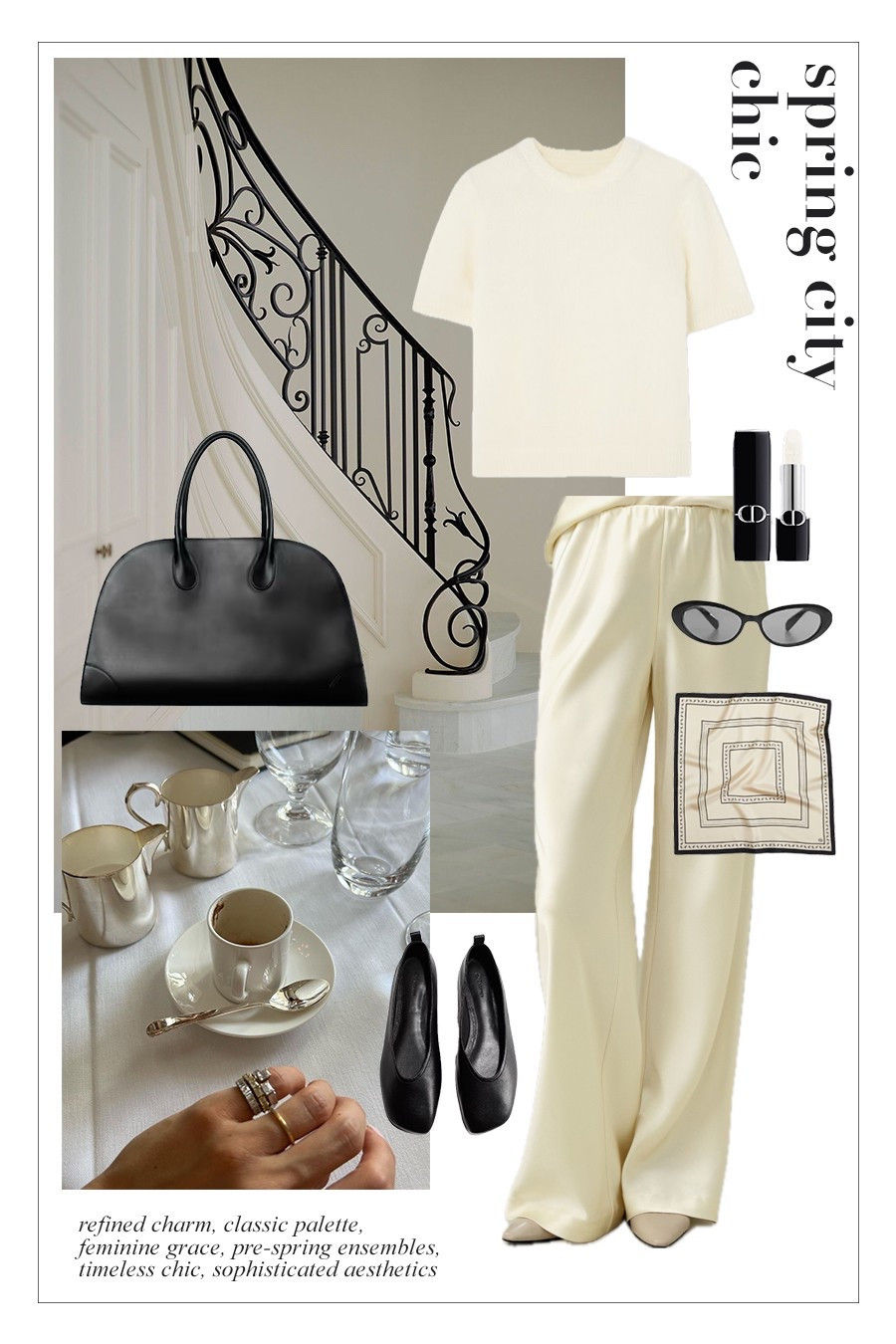 City chic spring outfit, silk pants, satin pants, summer outfits, holiday outfits, Parisian chic, spring style, elegant style, cashmere top, leather bag, it bag, everyday bag, silk scarf, outfit inspiration, coffee city outfit, workwear

#LTKTravel #LTKStyleTip #LTKSeasonal