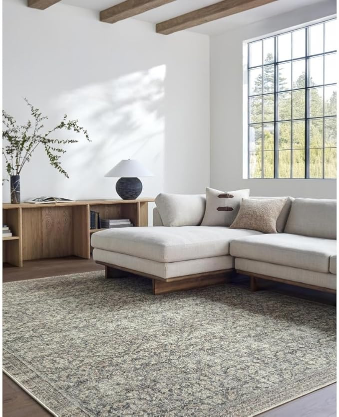 Livabliss x Galey Alix Collins Avenue IV Vintage Damask Area Rug, 9'11" x 14' (10' x 14'), Gray | Amazon (US)