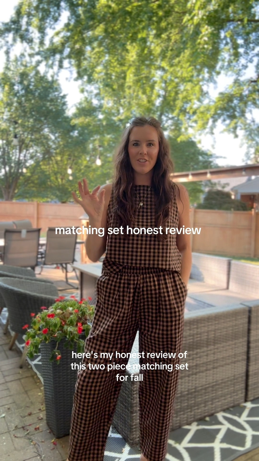 Early fall outfit idea 🍂 This plaid matching set is an affordable Amazon find that looks chic and put together with zero effort. Perfect for weekend plans, casual outings, or layering with a denim jacket as temps cool down. Linking this budget-friendly set so you can shop the look! #AmazonFashion #FallOutfitIdeas #AffordableStyle #MatchingSet #FallFashion2025
5’8
True size M

#LTKFallSale #LTKSeasonal #LTKFindsUnder50