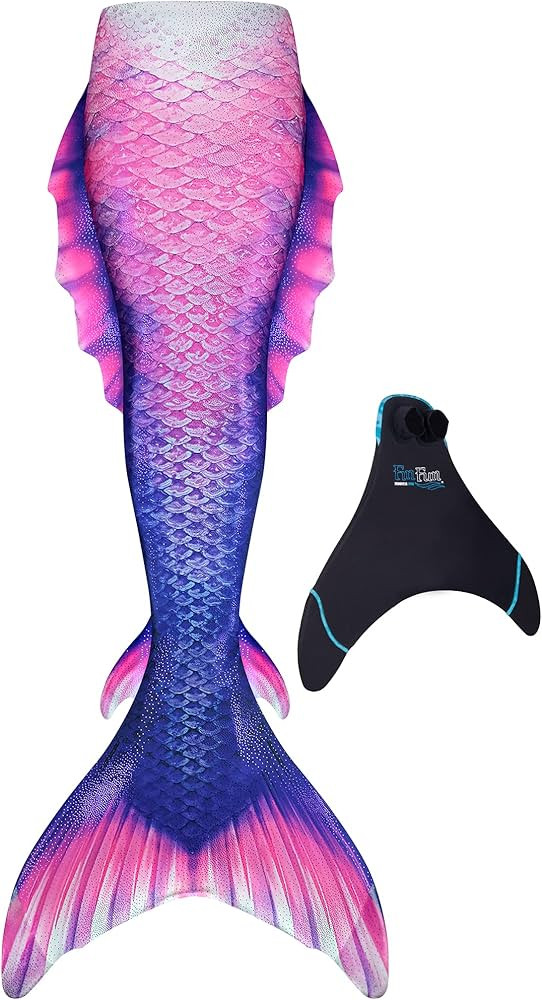Fin Fun Atlantis Kids Wear-Resistant Mermaid Tails for Swimming - Monofin Included - Kids Sizes | Amazon (US)