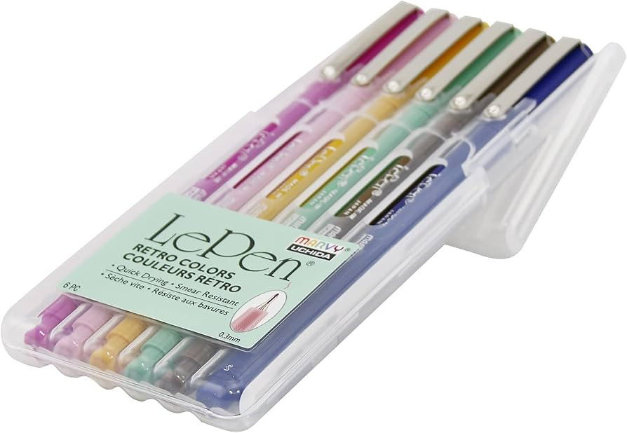 Le Pen Retro Colors 6 Piece Set, 0.3mm point | Amazon (US)