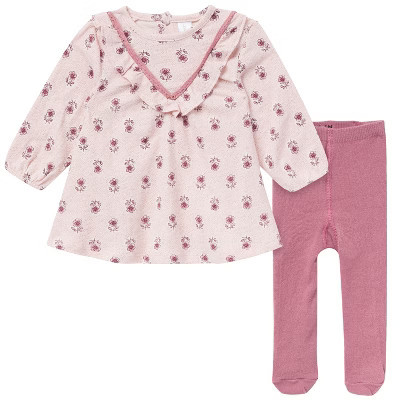 Modern Moments by Gerber Baby Girls' 2-Piece Dress and Tights Set, Pink Blush Flowers, 6-9 Months | Target
