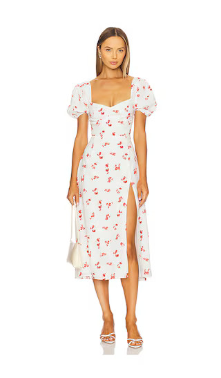 Gillian Midi Dress in Summer White Floral | Revolve Clothing (Global)