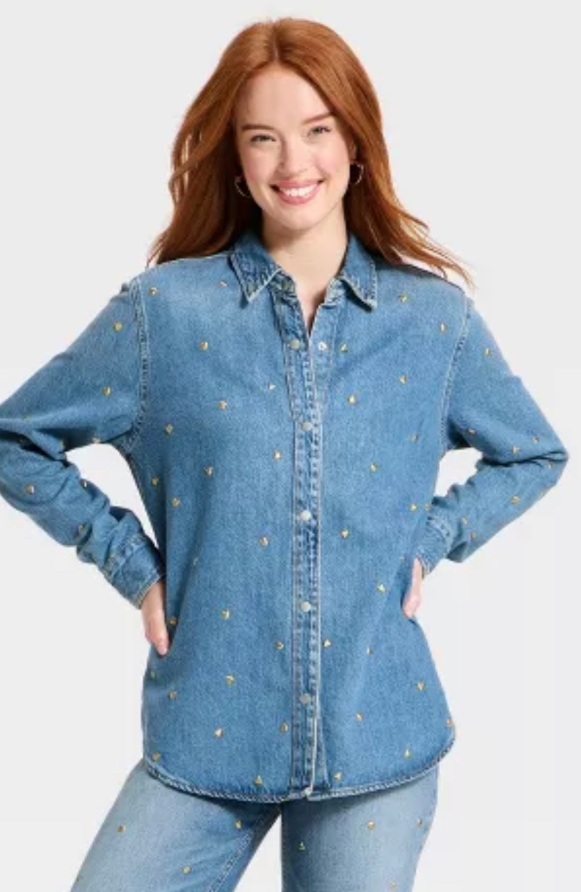 chambray with gold hearts for valentine’s day 