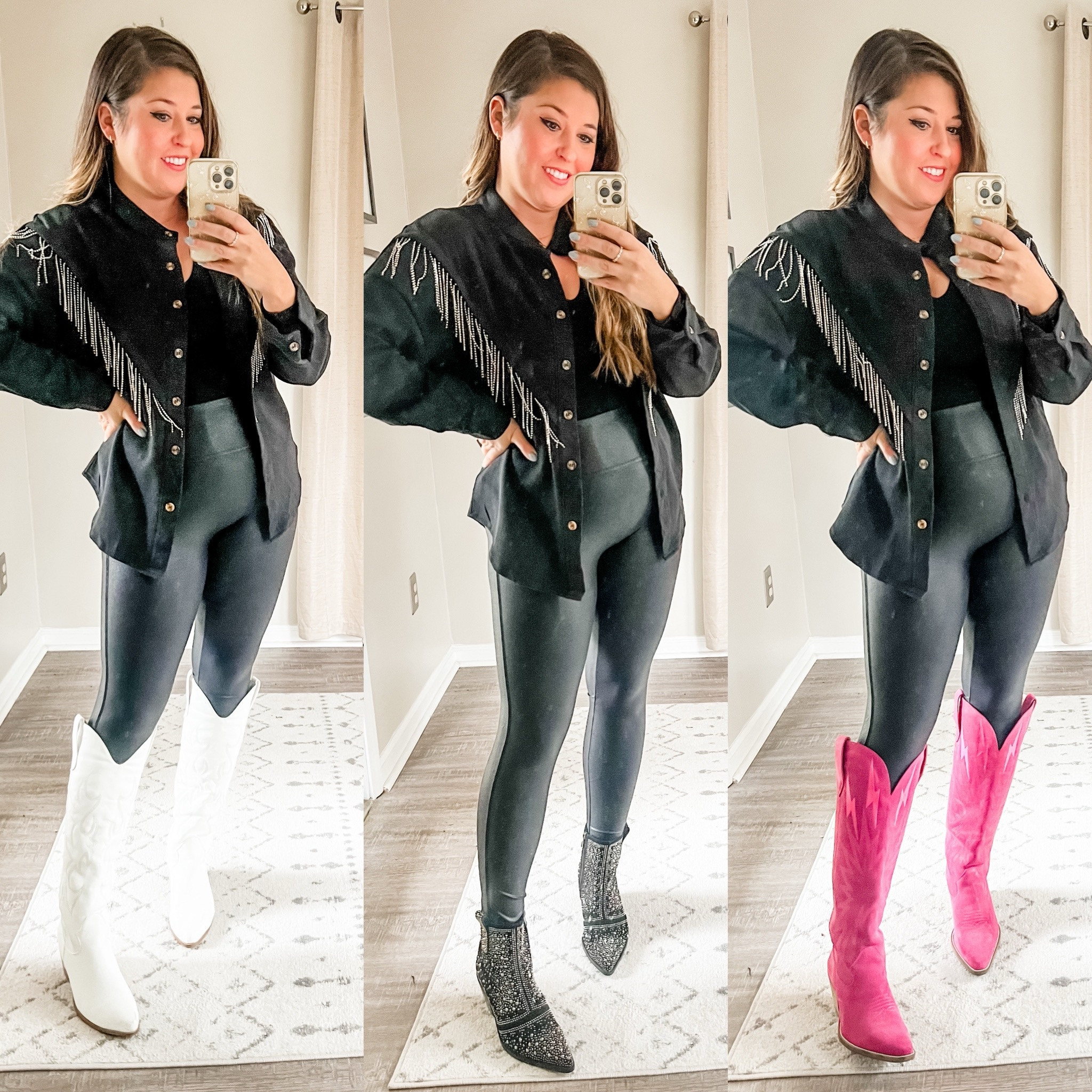 Nashville outfit, country concert outfit, western outfit, rhinestones, western boots 

Wearing large in tops and medium in leggings 

#LTKstyletip #LTKfindsunder50 #LTKSeasonal