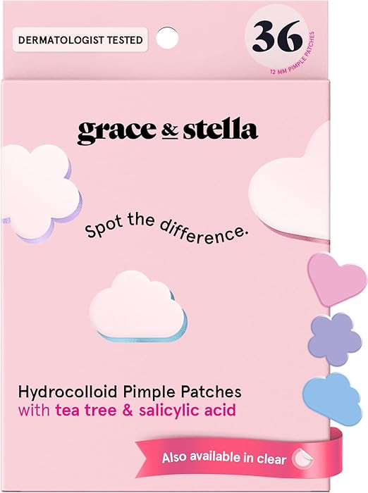 grace & stella Award Winning Pore Strip - Pimple Patches for Face - Hydrocolloid Acne Patches - A... | Amazon (US)