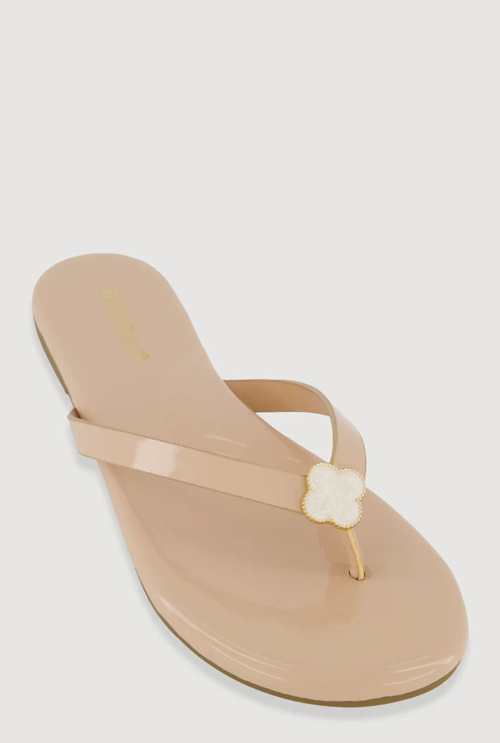 Clover Pendant Thong Slide Sandals | Rainbow Shops