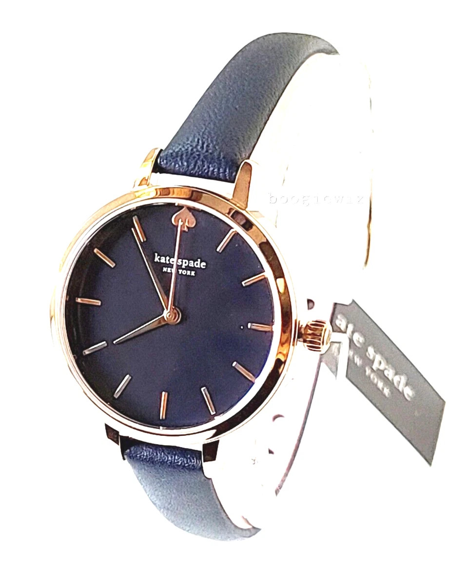 KATE SPADE ROSE GOLD NEW YORK METRO  NAVY BLUE FACE & BAND WATCH, KSW9004,NIB  | eBay | eBay US