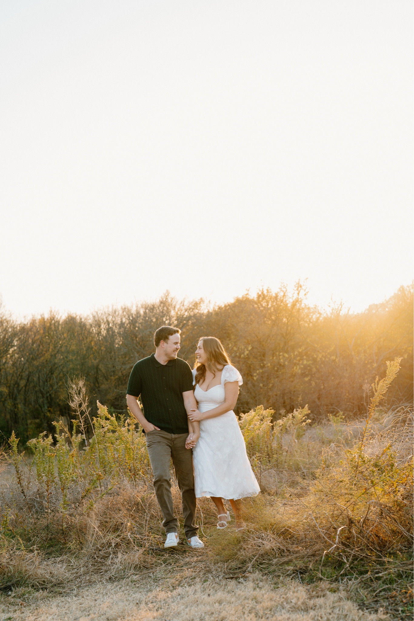 fall engagement pictures 

white midi dress  lulus bridal  bride to be  fall outfit  bridal style  heels

#LTKWedding #LTKootd #LTKTall