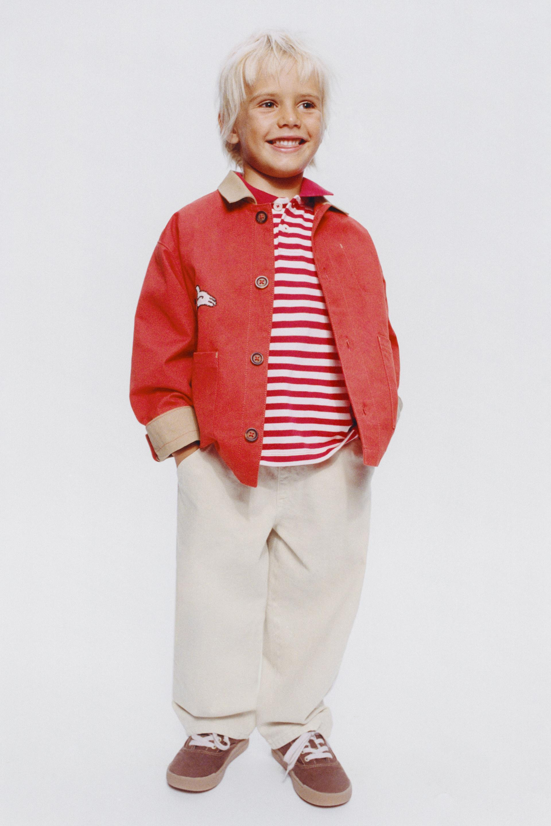 Zara - Twill Baggy Pants - Light Beige - 5 Years (43,3 Inches) - Kids | Zara US