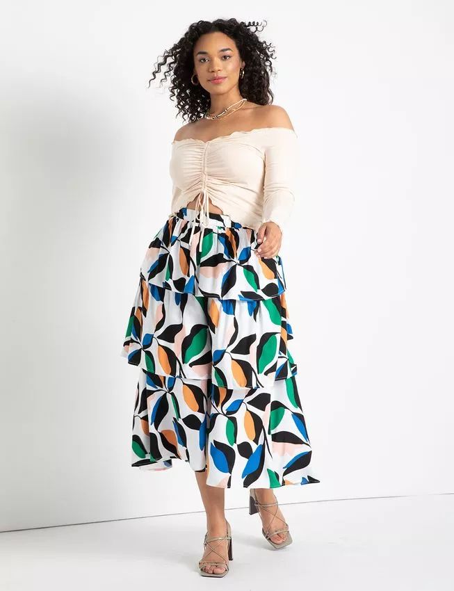 Tiered Flounce Skirt | Eloquii
