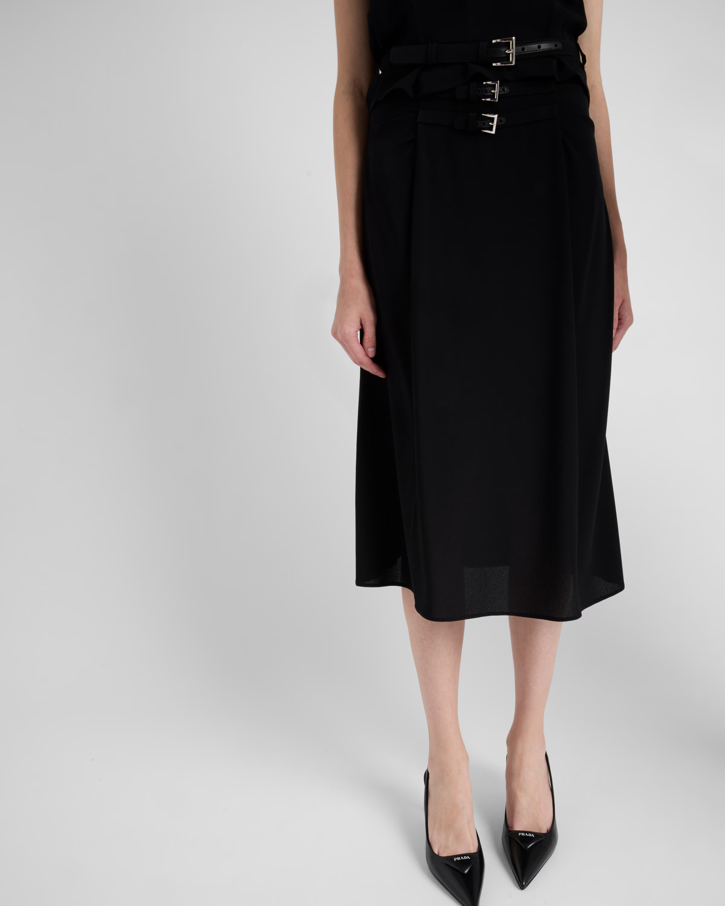 Brushed leather slingback pumps | Prada US