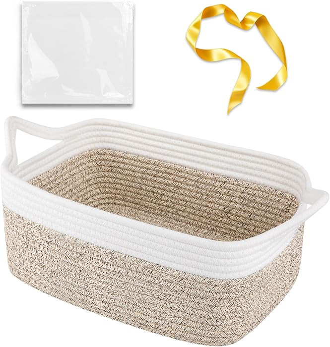 OIAHOMY Small Woven Rope Basket with Gift Bags and Ribbons, Gift Basket Empty for Baby Shower Bir... | Amazon (US)