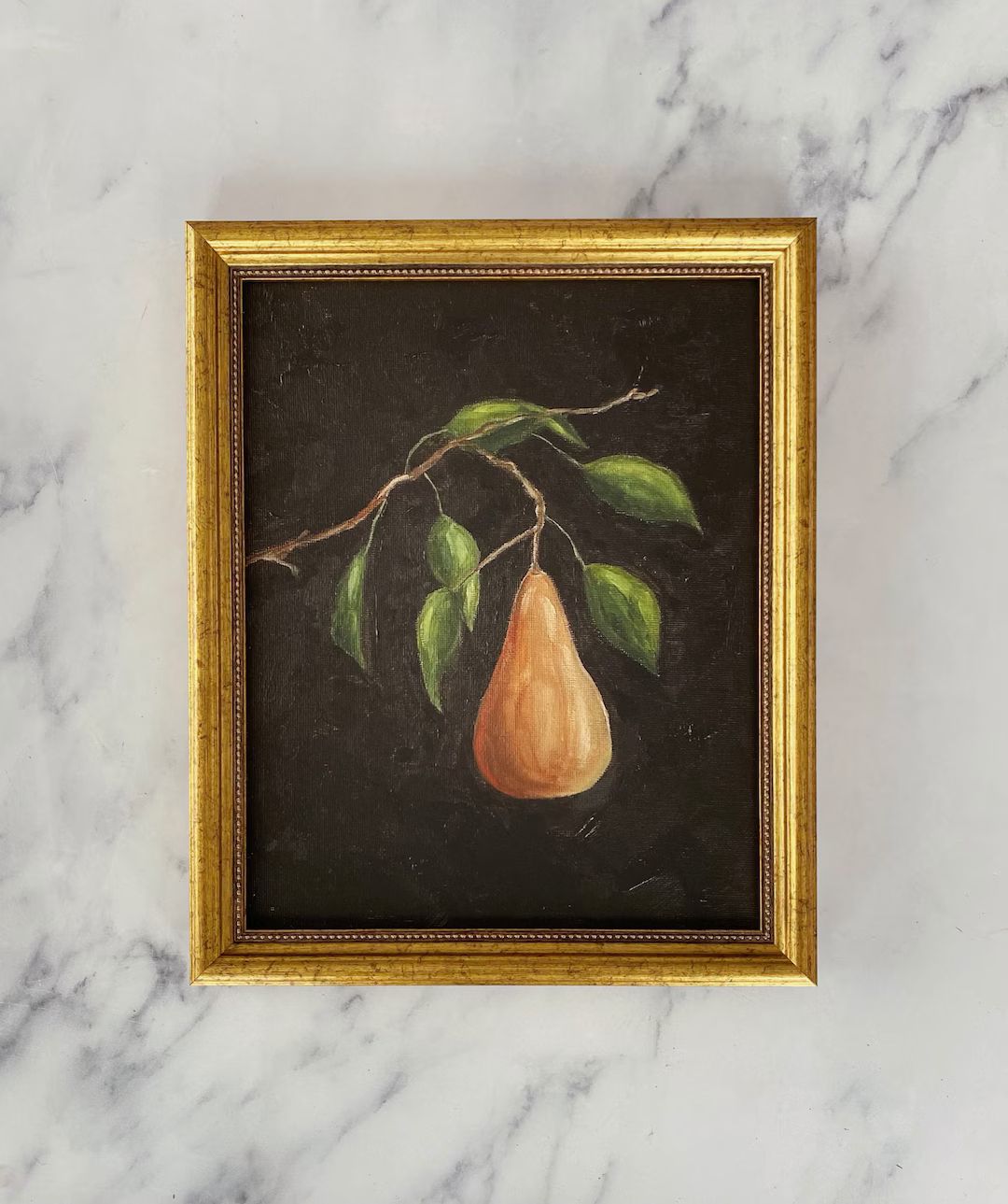 A PEAR TREE Art Print  Pear Still Life Oil Painting  Moody - Etsy | Etsy (US)