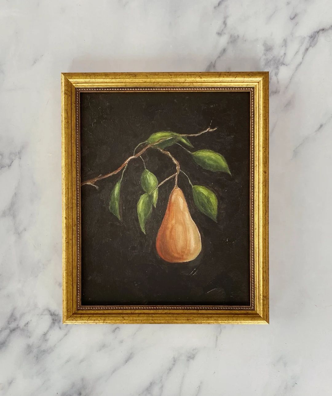 A PEAR TREE Art Print - Pear Still Life Oil Painting - Moody Pear Art - Original Oil Art Painting... | Etsy (US)