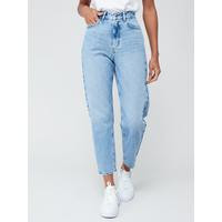 High Waist Mom Jeans - Mid Wash Blue | Very (UK)