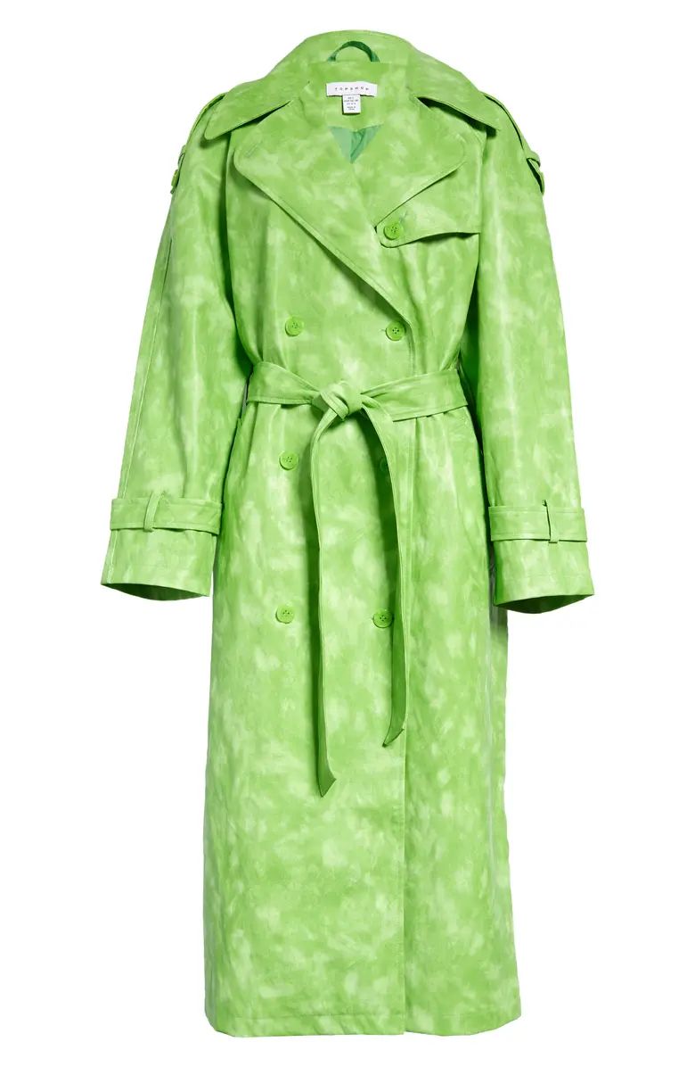 Topshop Tie Dye Faux Leather Trench Coat | Nordstrom | Nordstrom