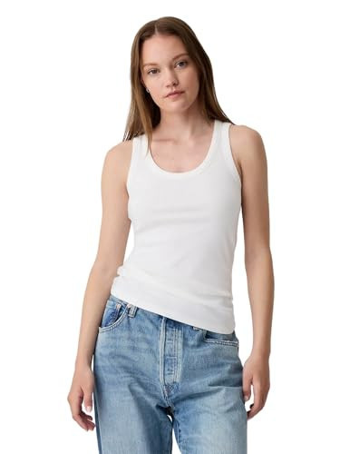 GAP Womens Ribbed Scoop Tank White000 XXL | Amazon (US)