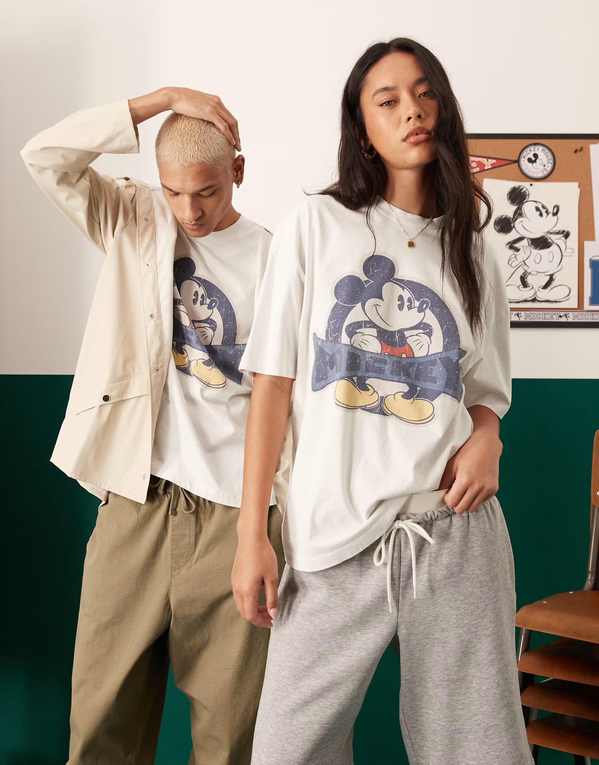 ASOS DESIGN Disney unisex oversized t-shirt with Mickey Mouse print in white | ASOS (Global)