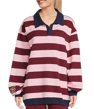 Come As You Are Stripe Henley Sweater Top | Dillard's