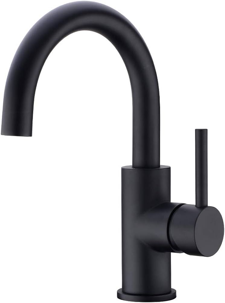 CREA Black Bathroom Faucet Brushed Nickel, Prep Wet Bar Sink Faucet Stainless Steel Single Hole S... | Amazon (US)