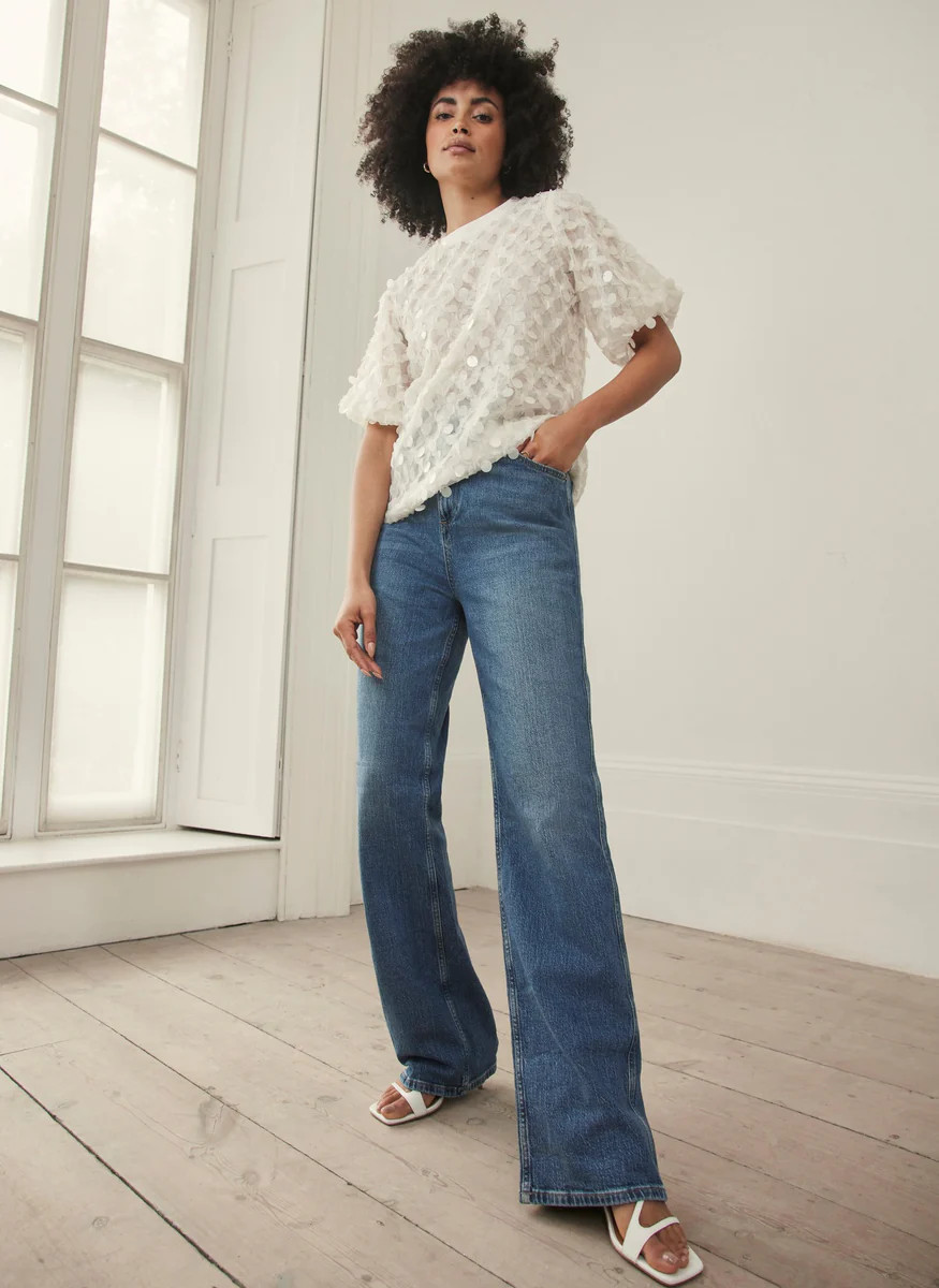 Indigo Relaxed Wide Jeans | Mint Velvet